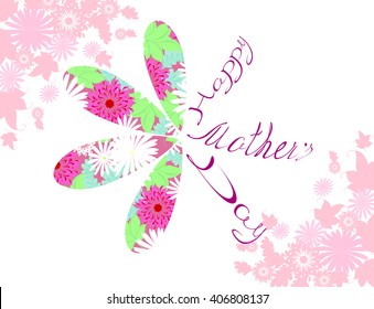 Happy Mothers typographical background with flower. EPS10 vector illustration