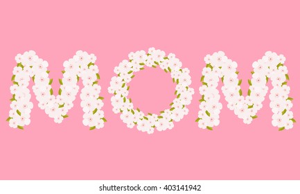 Happy Mothers Typographical Background.Greeting card design for Mother's Day.Vector royalty free stock illustration for greeting card, ad, promotion, poster, flier,article, social media, marketing
