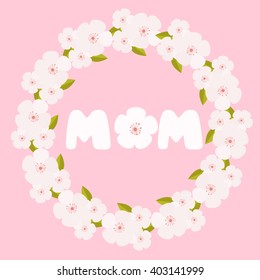 Happy Mothers Typographical Background.Greeting card design for Mother's Day.Vector royalty free stock illustration for greeting card, ad, promotion, poster, flier,article, social media, marketing