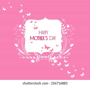 Happy Mothers's Day florals frame greeting card