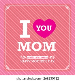 Happy Mothers's Day Greetings Cards Typographical Background 