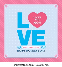 Happy Mothers's Day Greetings Cards Typographical Background 