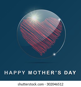 Happy Mothers's Day and heart. Eps10 