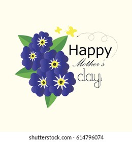 Happy mother'Ss day  text and colorful flowers.