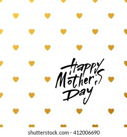 Happy Mothers's Day Typographical Background. Mothers day hand lettering handmade calligraphy.