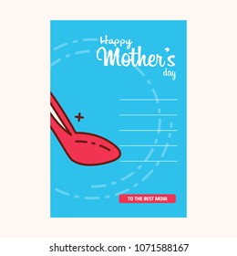 Happy Mothers's Day Typographical Design Card With Red Background