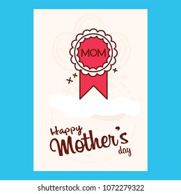 Happy Mothers's Day Typographical Design Card With Red Background