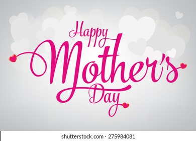 Happy Mothers's Day Typographical Design Card With Gray Background