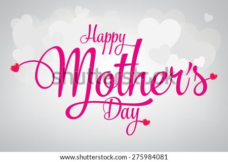 Happy Mothers's Day Typographical Design Card With Gray Background