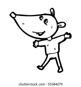 caricatura del ratón feliz