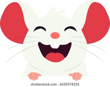 Happy Mouse Cartoon Character hand drawn
