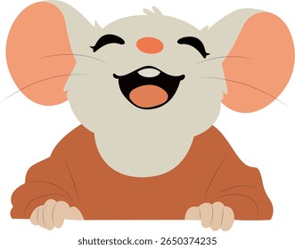 Happy Mouse Cartoon Illustration hand drawn