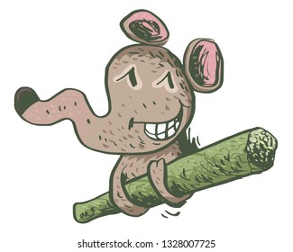 Happy mouse. Comic character. Illustration