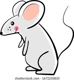 Happy mouse, illustration, vector on white background.