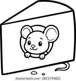 Happy mouse inside cheese