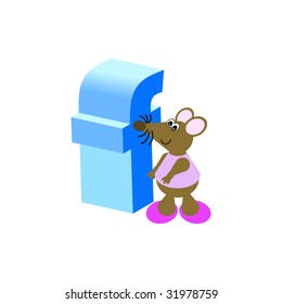 Happy Mouse with lower case letter f