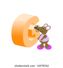 Happy Mouse with upper case letter G