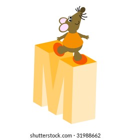 Happy Mouse with upper case letter M