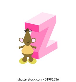 Happy Mouse with upper case letter Z