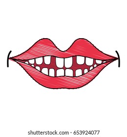 happy mouth with teeth design icon