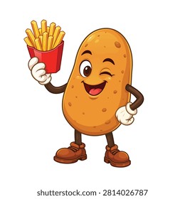 Happy mr potato vector