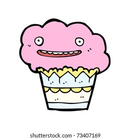 caricatura de muffin feliz