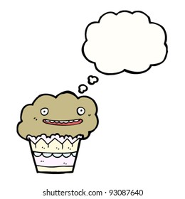 caricatura de muffin feliz