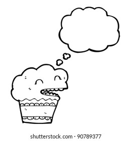 happy muffin cartoon character