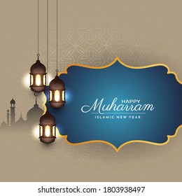 Happy Muharram decorative Islamic festival background design