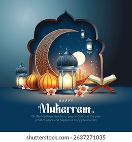 happy muharram festival Design Background. abstract Vector Illustration for greeting card, poster and banner design.