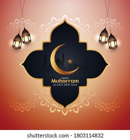 Happy Muharram islamic festival background design