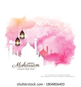 Happy Muharram Islamic festival background design