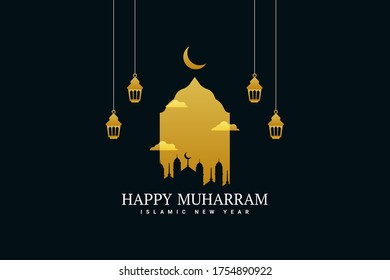 Happy Muharram Islamic New Year Illustration Template Design. Vector Eps 10 svg