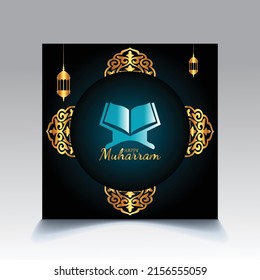 Happy Muharram Vector Template Design. 
