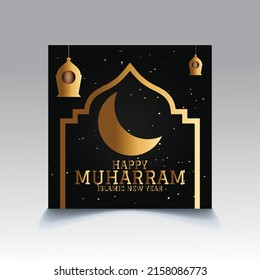 Happy Muharram Vector Template Design. 