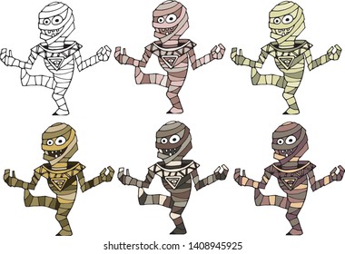 Happy mummy cartoon dance monster