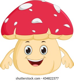 happy mushroom cartoon