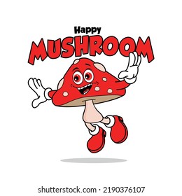 Happy Mushroom, fly away from here, happy drug free vector