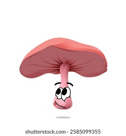 happy mushroom mascot illustration for design. cute and playful concept.  wild, food, nature, forest, edible, and fungi themes