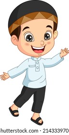 Happy-muslim-boy-Cartoon posieren
