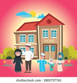 Happy Muslim family vector can be used for additional graphic elements with family themes