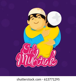 Hombres musulmanes felices abrazándose en la celebración del Festival de Eid.