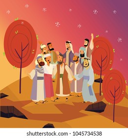 Happy Muslim People Vector