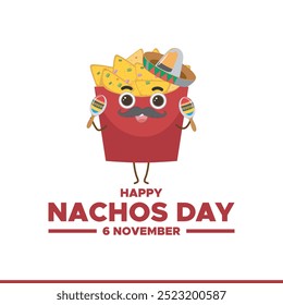 Feliz Dia de Nachos, 6 de novembro Dia de Nachos, modelo de mídia social, post, design de banner, design de conceito de Dia de Nachos.