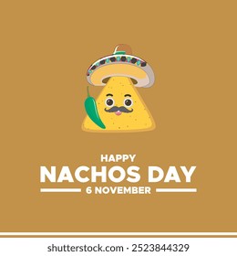 happy Nachos Day, 6th November Nachos Day, social media template, post, banner design, Nachos Day concept design.