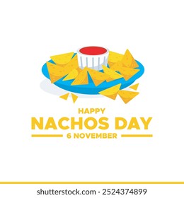 happy Nachos Day, 6th November Nachos Day, social media template, post, banner design, Nachos Day concept design.