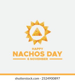 Feliz Dia de Nachos, 6 de novembro Dia de Nachos, modelo de mídia social, post, design de banner, design de conceito de Dia de Nachos.