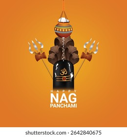 Happy nag panchami indian festival with vector illustration