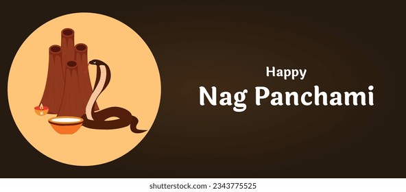 Happy Nag Panchami Indian Hindu Festival Celebration Vector Design