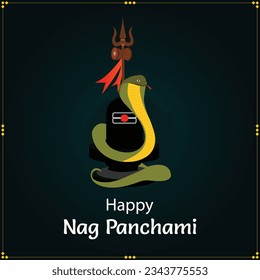 Happy Nag Panchami Indian Hindu Festival Celebration Vector Design